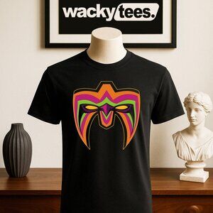 Warrior Mask Ultimate Wrestler Style Luchador Wrestling Graphic Tee Shirt
